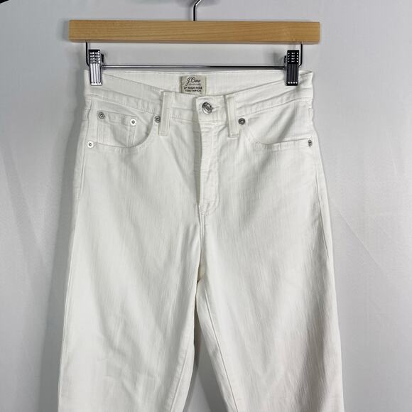J Crew Womens Size 25 White 9" Mid Rise Toothpick Skinny Jeans Cotton Stretch - Picture 3 of 11